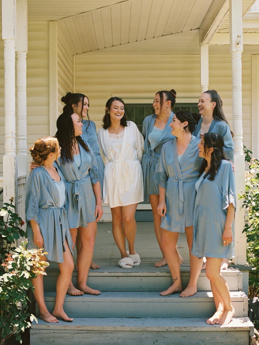 Light Blue Lace-Trim Sleep Slip and Shorts Set — Women’s Nightwear